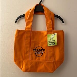 Trader Joe's Orange Canvas Tote Bag